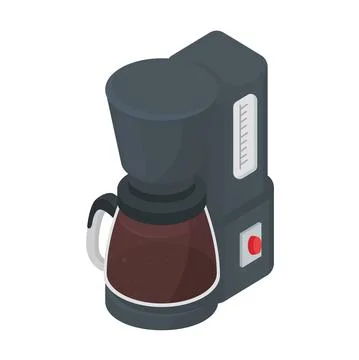 Coffee dispenser machine isolated icon Stock Illustration