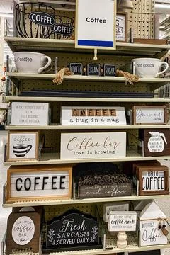 Coffee on Display - Decorations Dedicated to Java Stock-Fotos