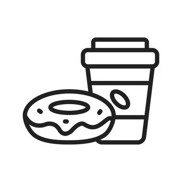 Coffee with Donut Icon Image. Stock Illustration
