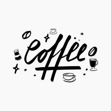 Coffee doodles icon set. Illustrazione stock