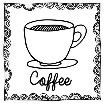 Coffee drawing over white background vector illustration Stock Illustration
