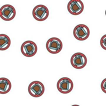 Coffee drink addiction vector seamless pattern Stock Illustration