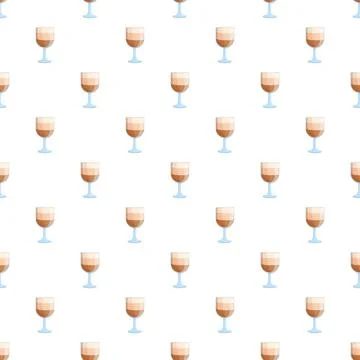 Coffee drink in glass seamless repeat pattern Stock Illustration