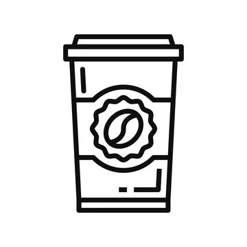 Coffee drink isolated disposable cup with bean イラスト素材