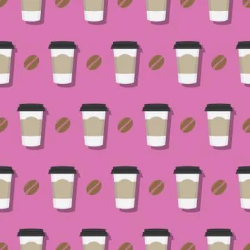 Coffee Drink Paper Cup Pattern Stock Illustration