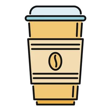 Coffee drink in paper cup take away icon Stock Illustration