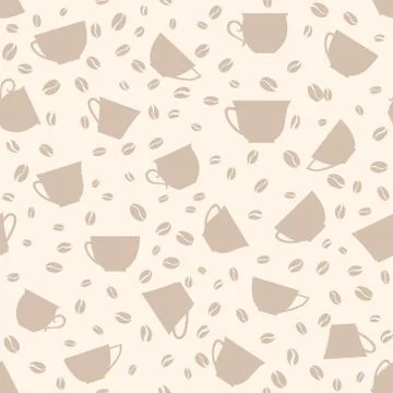 Coffee drink seamless background. Coffee beans seamless pattern. Illustrazione stock