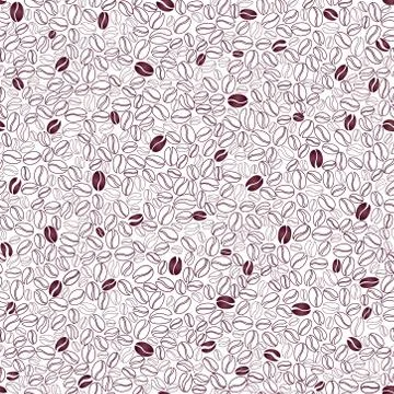 Coffee drink seamless background. Coffee beans ornamental pattern. Illustrazione stock