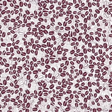 Coffee drink seamless background. Coffee beans ornamental pattern. Illustrazione stock