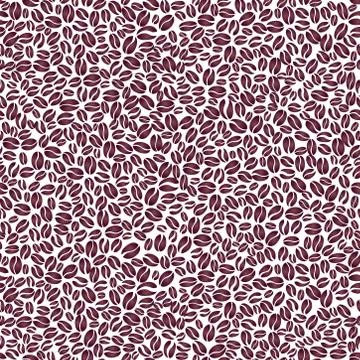 Coffee drink seamless background. Coffee beans ornamental pattern. Stock Illustration