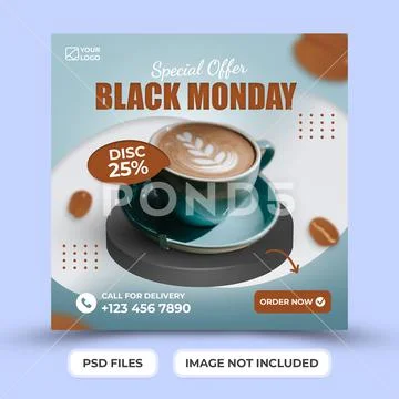 Coffee drink social media post template PSD Template