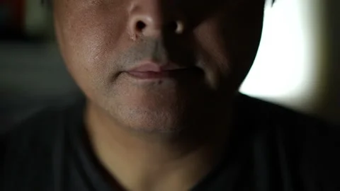 Coffee Drinker Face On Stock Footage 131450825