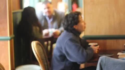 Coffee drinking in coffee shop Stock Footage 10773445