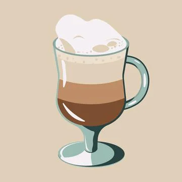 Coffee drinks latte with foam isolated vector illustration Stock-Illustration