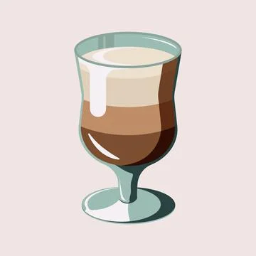 Coffee drinks latte isolated vector illustration Stock Illustration