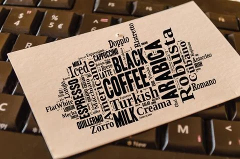 Coffee drinks words cloud collage Stock Photos