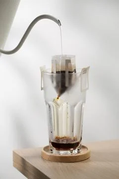 Coffee drip bag Stock Photos