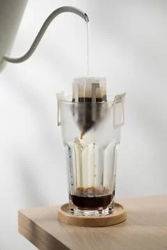 Coffee drip bag Stock Photos