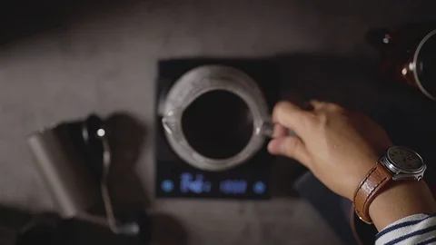 Coffee Drip Concept. Giving a Stir. Making Hot Coffee Drink in House. Zen and Stock Footage 130048231
