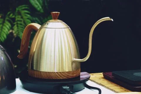 Coffee drip kettle for Hand drip coffee close up Stock Photos