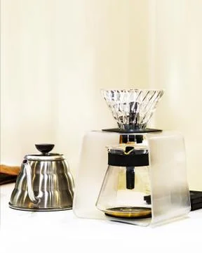 Coffee drip set, Making coffee dripping in coffee shop Stock Photos