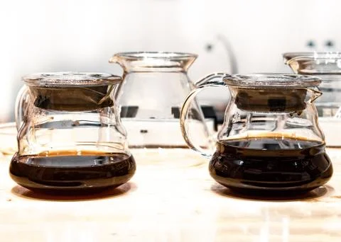 Coffee drip set, Making coffee dripping in coffee shop Stock Photos