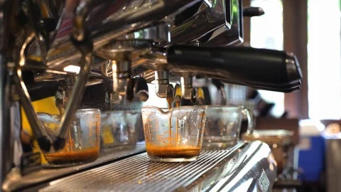 Coffee drop from machine , barista working at cafe concept. Video stock 106862715