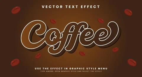 Coffee editable text effect Template Stock Illustration