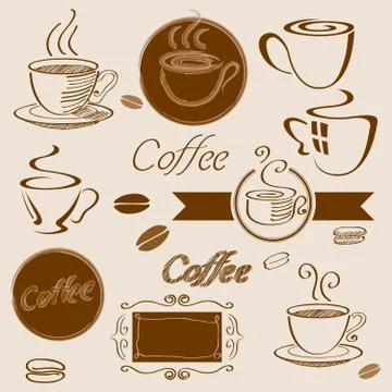 Coffee Elements Illustrazione stock