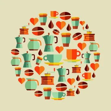 Coffee elements illustration Illustrazione stock