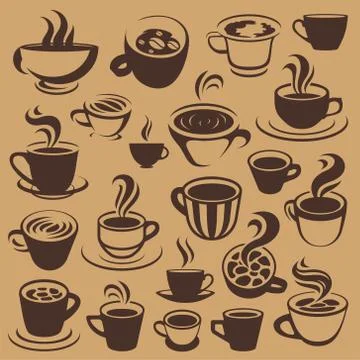 Coffee elements or logos Stock Illustration