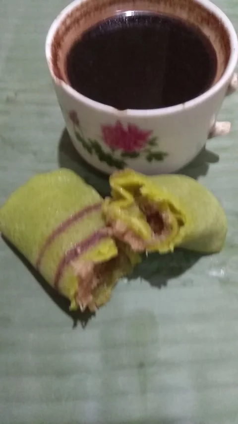 Coffee end snacks Video stock 216426428