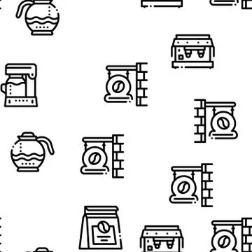 Coffee Energy Drink Seamless Pattern Vector 库存插图