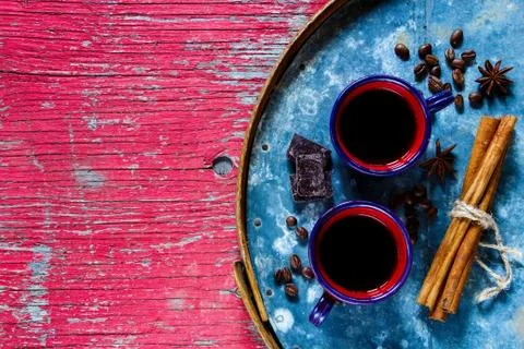 Coffee espresso in cups Stock Photos