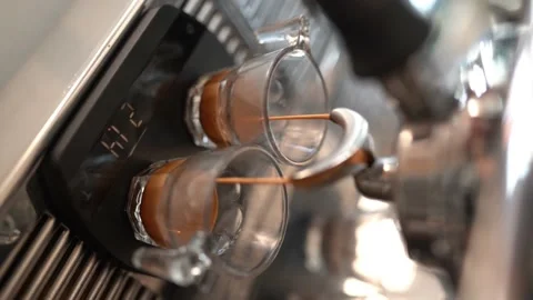 Coffee Espresso Preparation - 4K 100 FPS - Vertical shoot Video stock 194356251