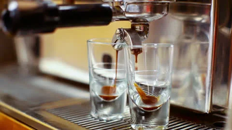 Coffee espresso preparation Stock Footage