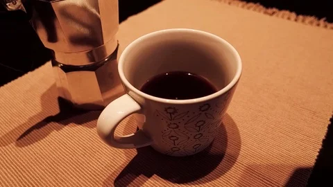 Coffee in the evening 스톡 동영상 91831948