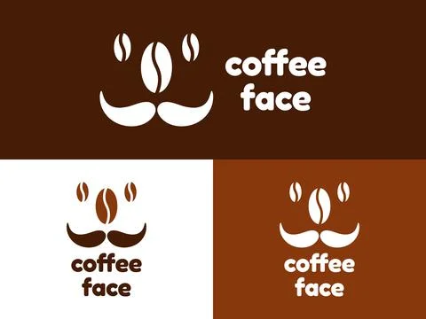 Coffee Face Logo Design Stock Illustration