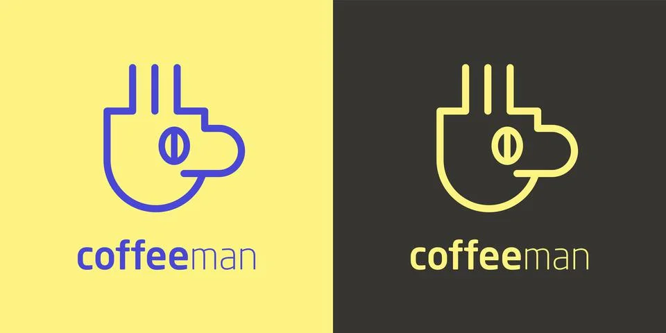 Coffee face man bean creative logo Stock Illustration