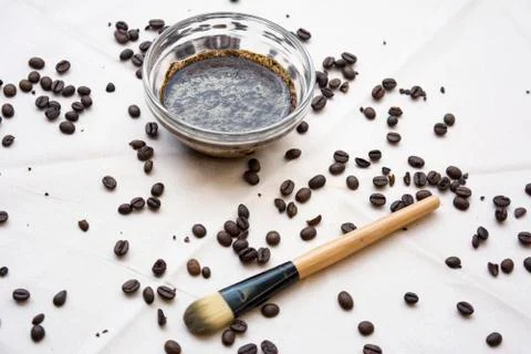 Coffee face scrub Stock Photos