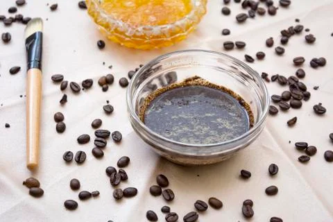 Coffee face scrub Stock Photos