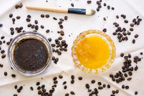 Coffee face scrub Stock Photos