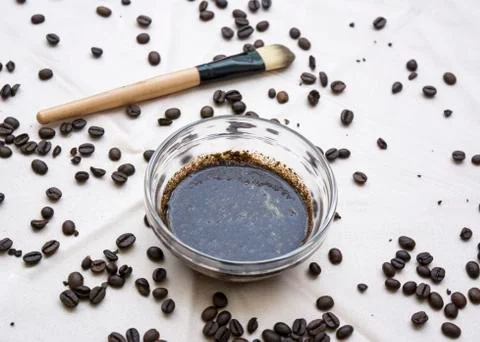Coffee face scrub Stock Photos
