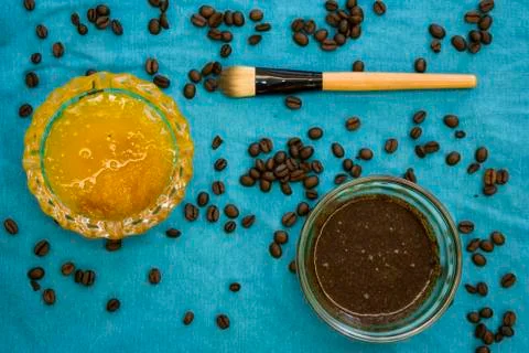 Coffee face scrub Stock Photos