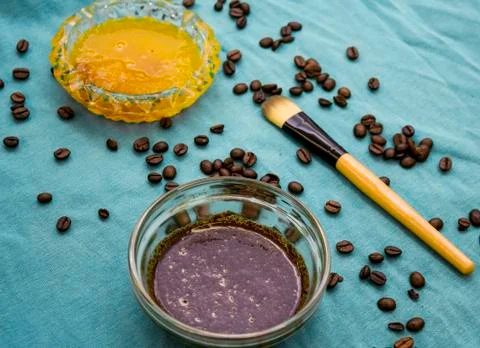 Coffee face scrub Stock Photos