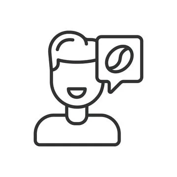 Coffee feedback icon in line design. customer review coffee experience rating Stock Illustration