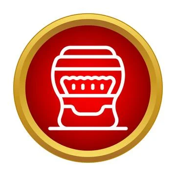 Coffee filter icon in round red frame Stock Illustration