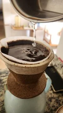 Coffee filter making fresh coffee right away Stock Photos