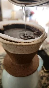 Coffee filter making fresh coffee right away Stock Photos