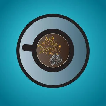 Coffee fireworks Stock Illustration